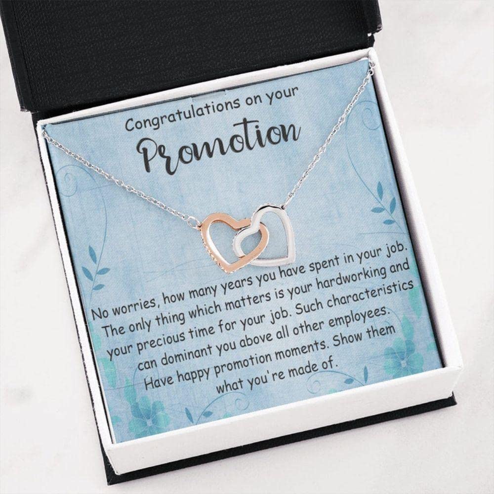 Customized Job Promotion Necklace for Women - Forever Love Knot Pendant with Gift Box & Message Card - Elegant Jewelry for Congratulations, Anniversaries & Special Occasions
