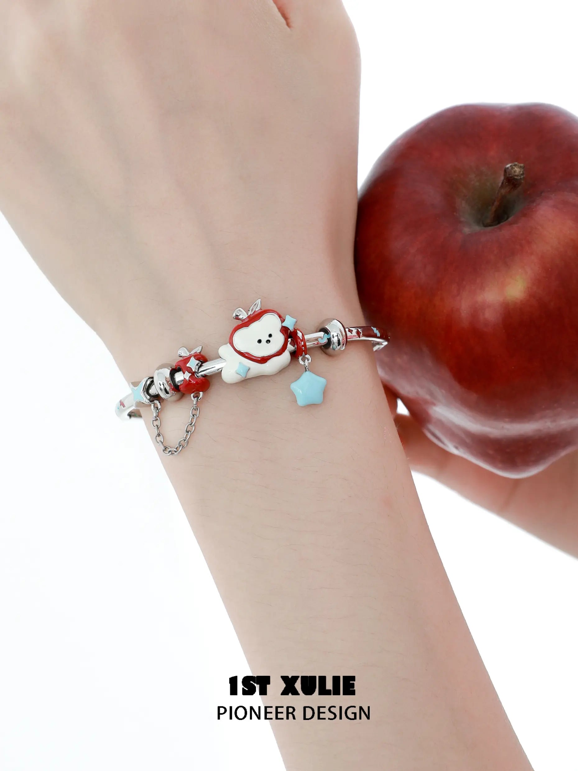 18k Platinum Plated Kitten & Puppy Bangle Bracelet for Girls - Cute Animal Jewelry Gift for Kids, Birthday, Christmas (Appleland Collection) | Perfect for Dress Up, Parties & Special Occasions