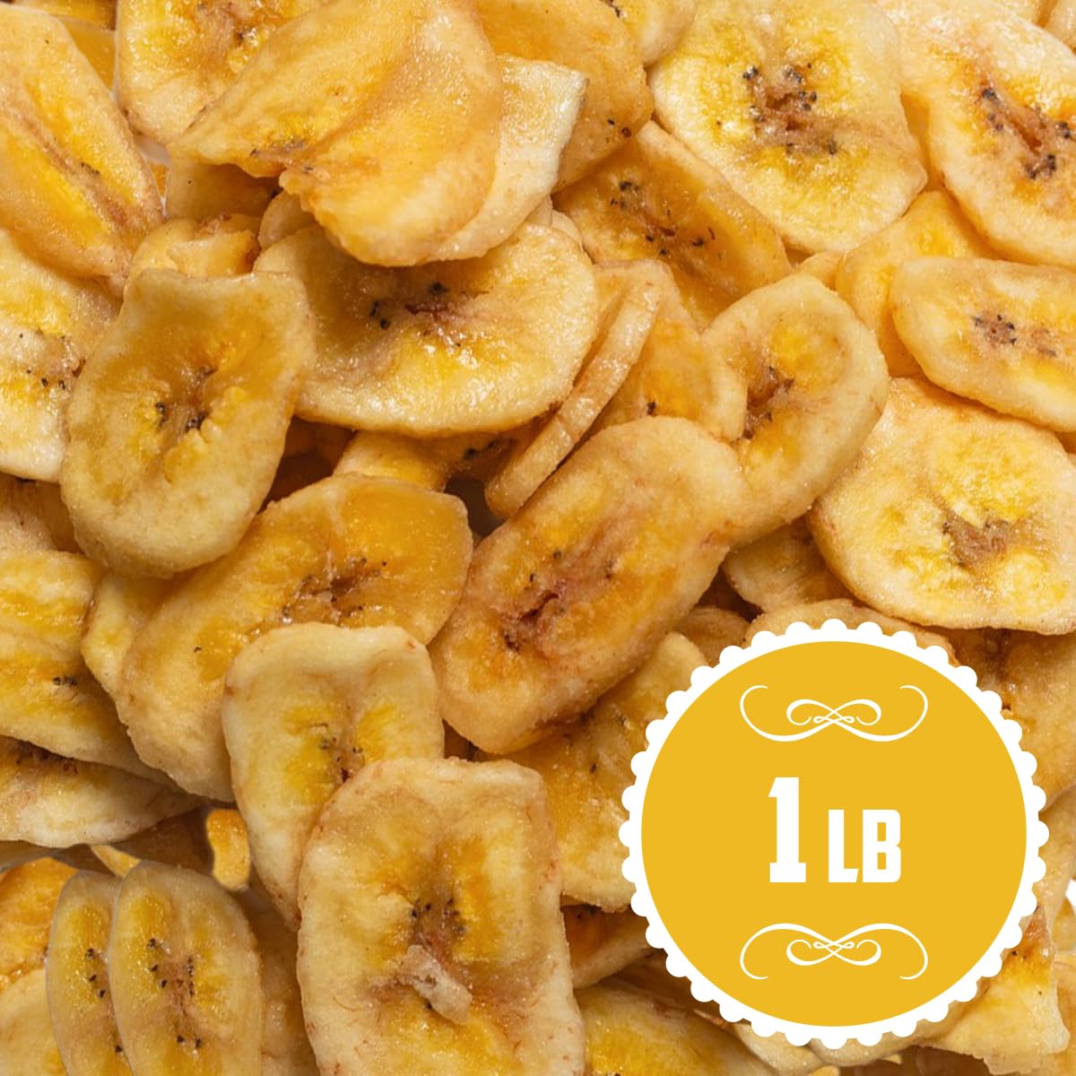 Sweetened Banana Chips - Healthy Snack Option - 1 Pound - Crunchy Natural Banana Slices - Perfect for On-the-Go, Office Snacks & Healthy Lifestyle - Gluten-Free Vegan Treat - Great for Hiking, Travel & Kids Lunch Boxes
