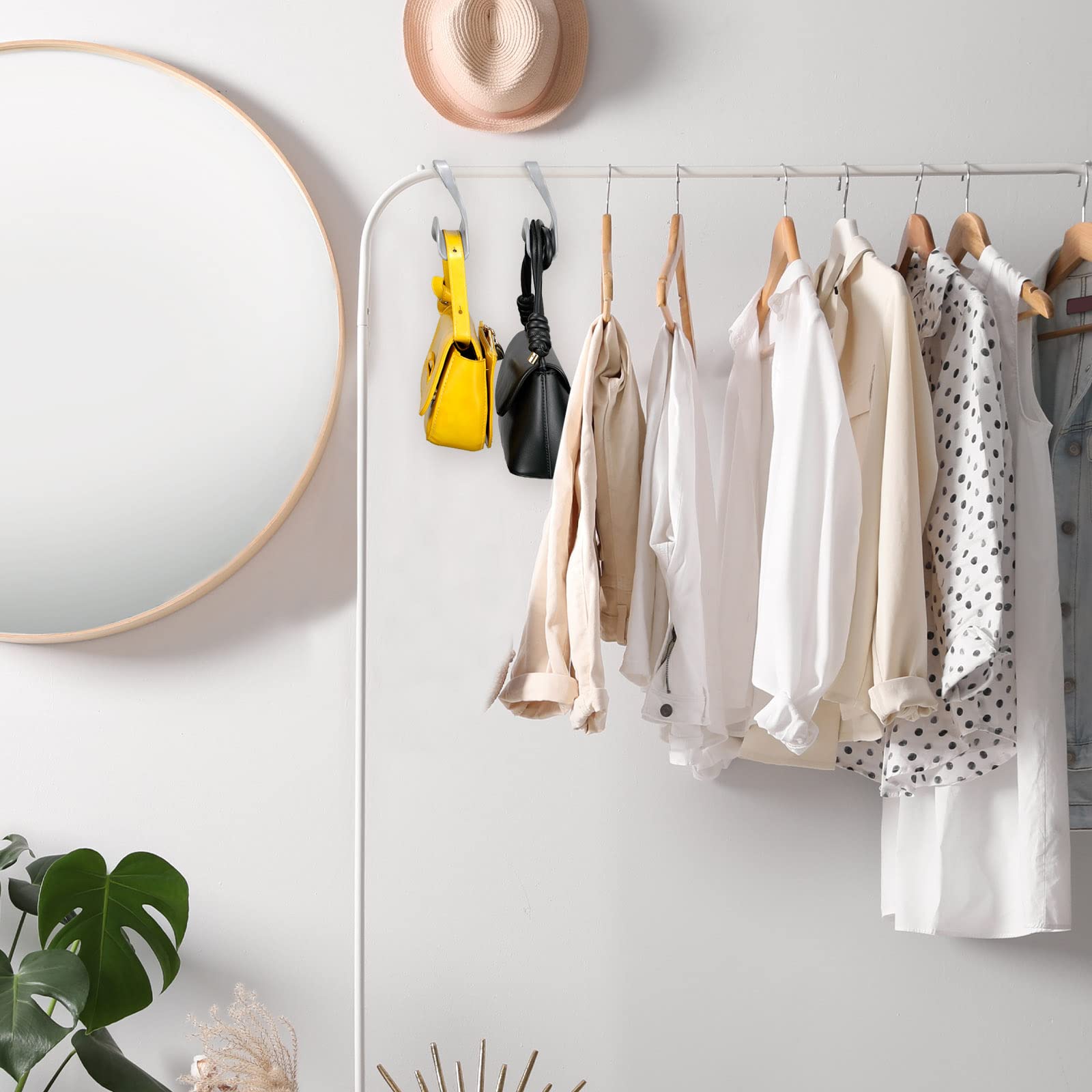 Maitys 18-Piece Acrylic Purse Hanger Hook Set - Space-Saving Handbag Organizer for Closet, Over-The-Door Storage - Perfect for Purses, Totes, Backpacks & Satchels (Gray) | Ideal for Bedroom, Closet & Entryway Organization