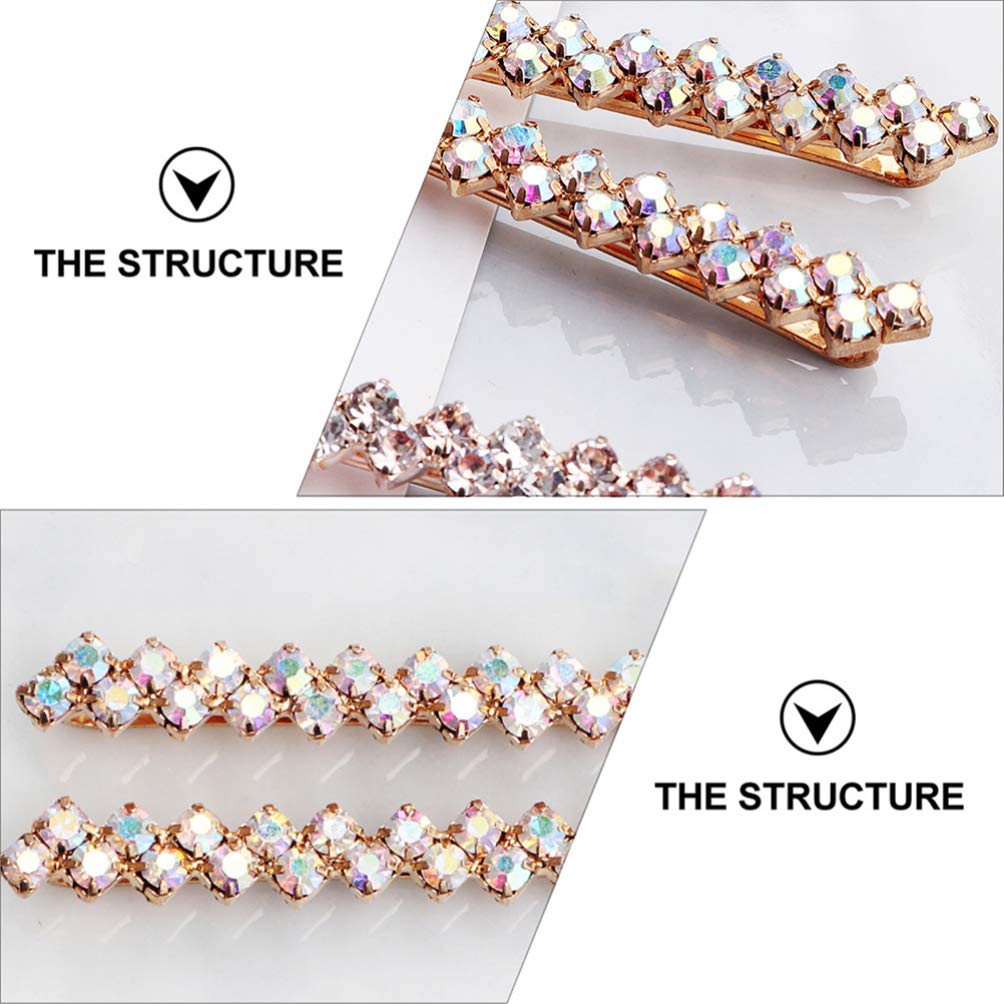 Uonlytech Crystal Rhinestone Hair Clips & Bobby Pins - Silver Alloy Bling Hair Clamps for Women, Girls | Wedding, Party, Prom, Daily Use Hair Accessories