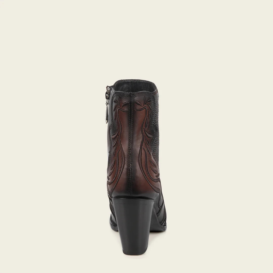 3F0QRS Women's Chocolate Cowhide Ankle Boots - Stylish & Comfortable for Casual Outings, Work & Date Nights