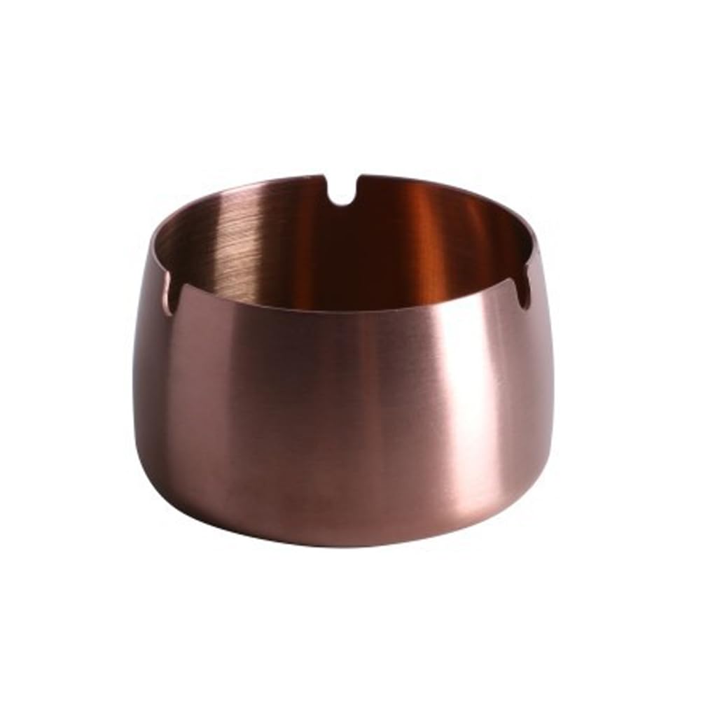 AKOAK 1 Pack Premium Rose Gold Stainless Steel Ashtray - Thickened Round Design, Anti-Slip & Heat Resistant (350°F) - Perfect for Office Desk, Living Room, Patio, and Outdoor Smoking Areas