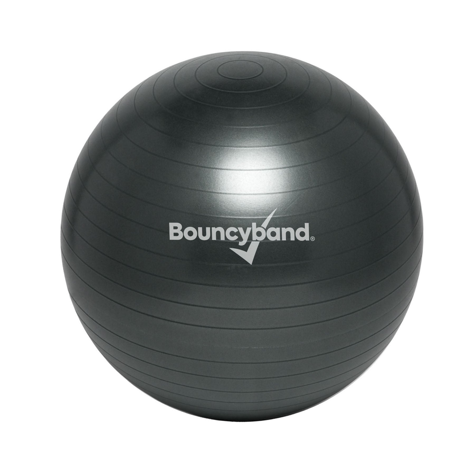 Bouncyband 65cm Balance Ball Chair - Dynamic Dark Gray Stability Ball Seat for Active Sitting, Office, Classroom & Home Use