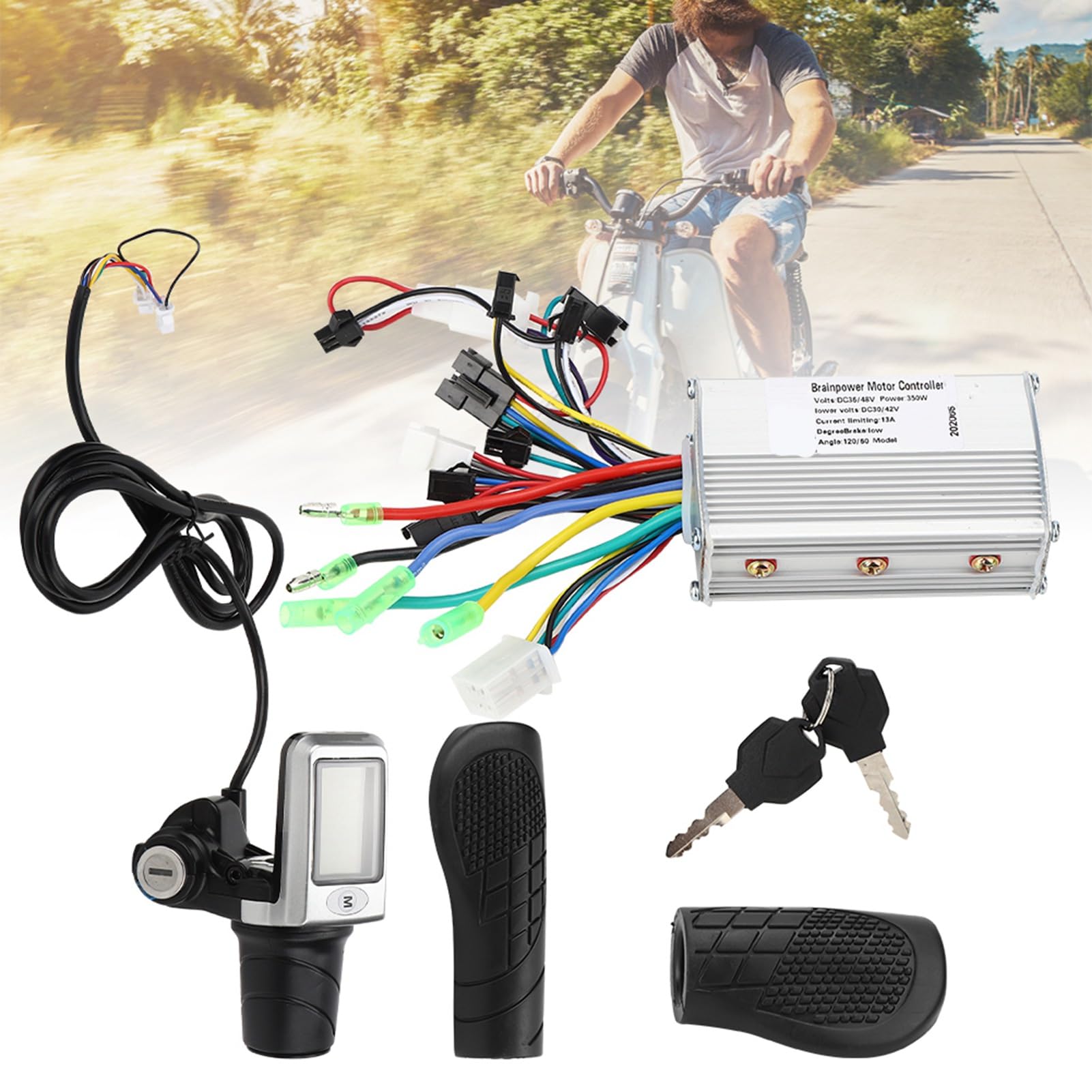 36V Electric Scooter Controller Kit - Brushless Motor Controller, LCD Split Meter & Throttle Grip Set | Perfect for DIY E-Scooter Repair & Upgrades | Ride Smoothly in Urban Commutes & Neighborhood Cruising