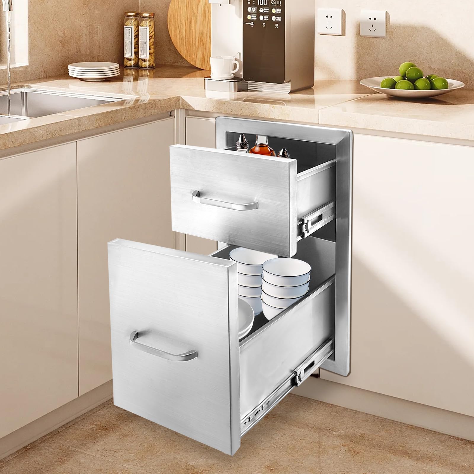 Premium Stainless Steel Outdoor Kitchen Drawers for BBQ Island - 13
