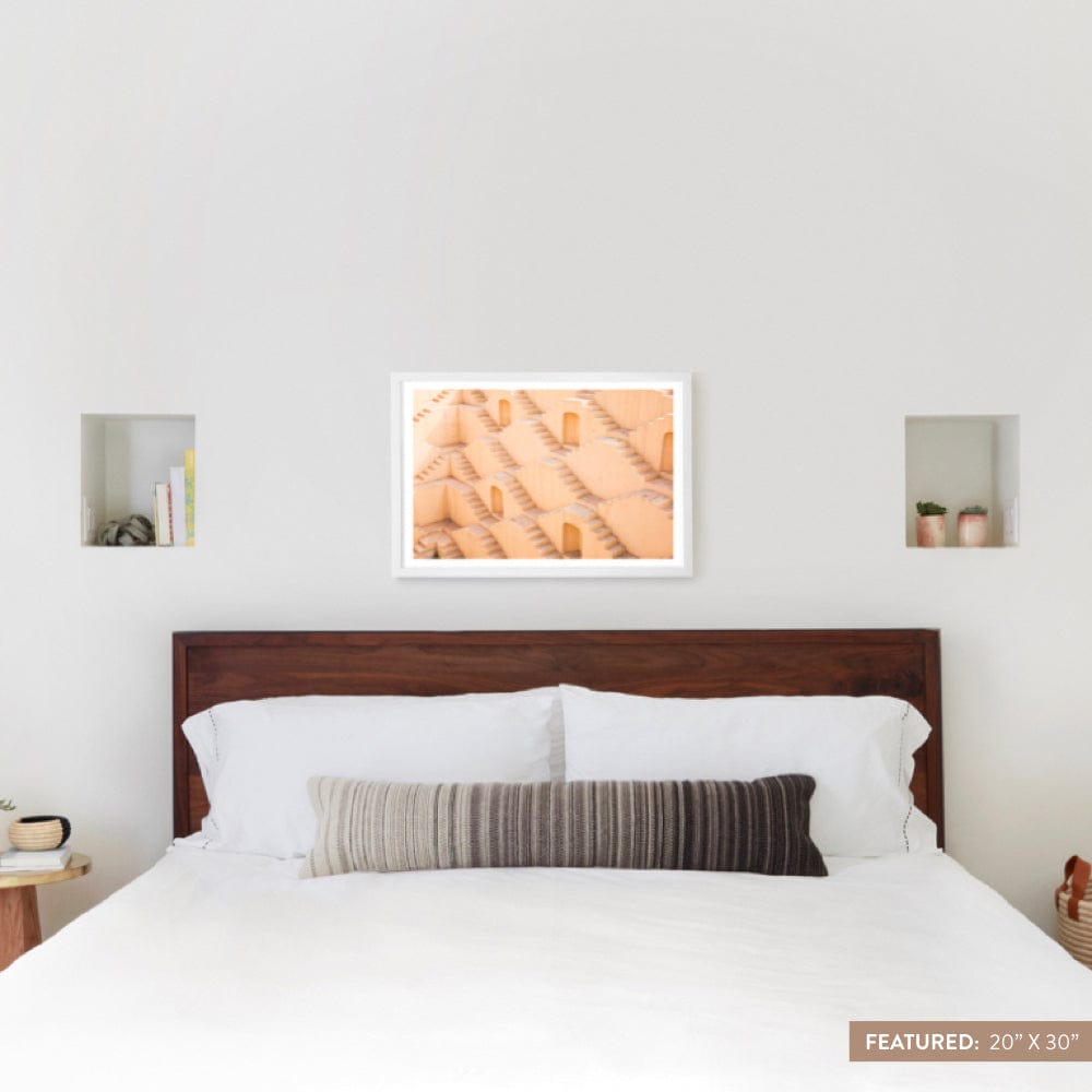 Limited Edition Jaipur Stepwell Art Print - Handmade Indian Wall Decor for Home & Office - Perfect for Living Room, Bedroom, or Gift Giving