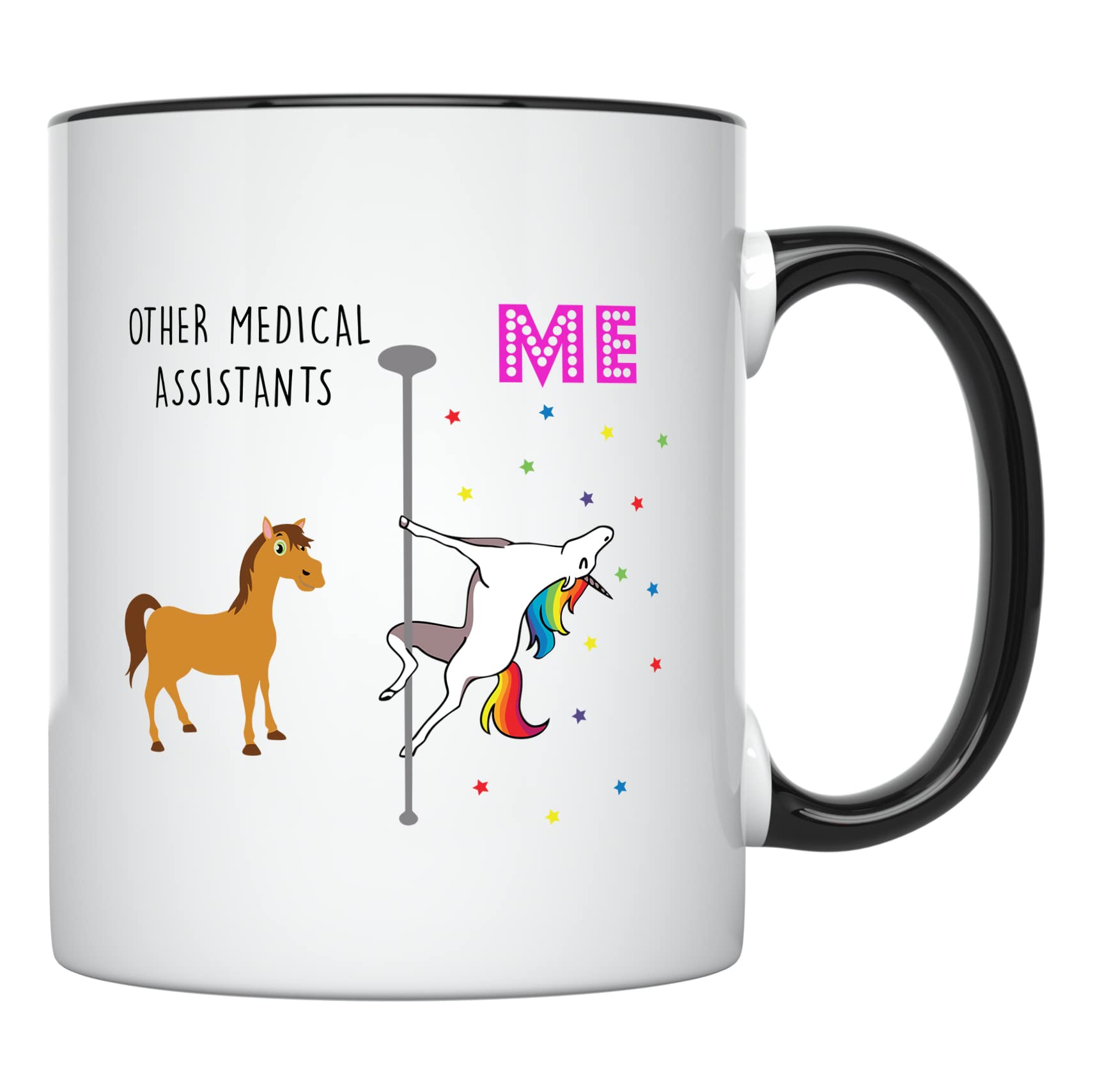11oz Unicorn Medical Assistant Mug - Perfect Graduation & MA Week Gift for Women & Men (Black Handle) - Ideal for Coffee, Tea & Office Use