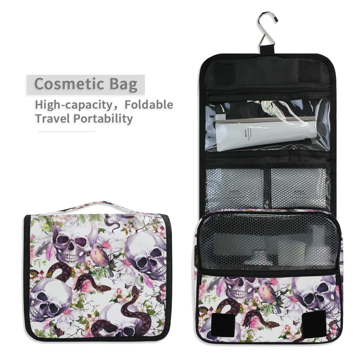 Linomo Hanging Travel Toiletry Bag for Women & Men - Large Waterproof Cosmetic Makeup Organizer with Hook | Perfect for Vacation, Gym, Camping & Business Trips