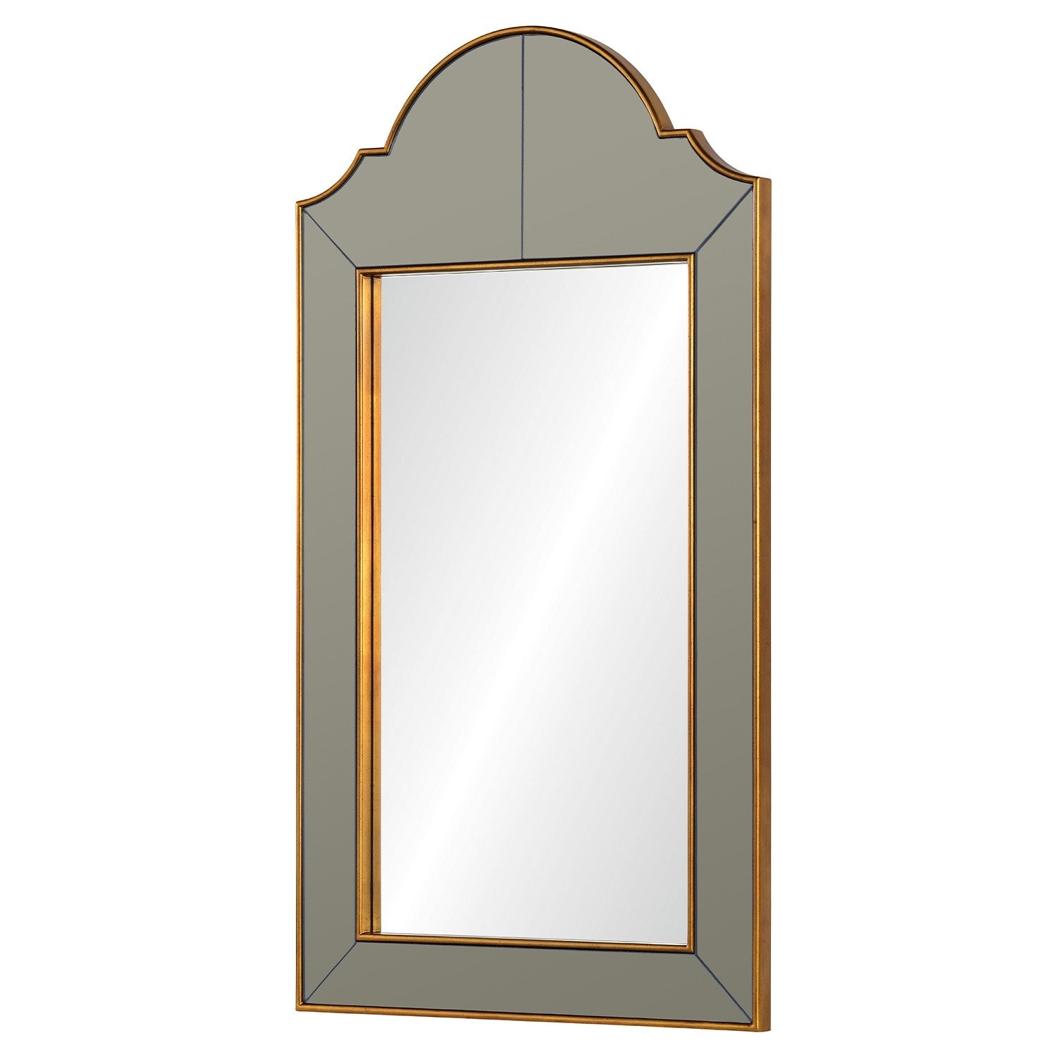 Bunny Williams Gold Speckle & Grey Framed Mirror - Elegant Wall Decor for Living Room, Bedroom & Entryway
