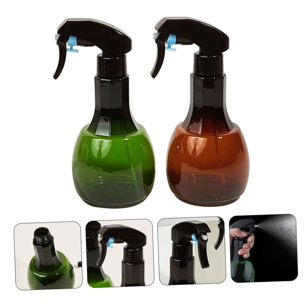 Mikinona 2 Pack 550ml Plastic Spray Bottles - Hairdressing & Barber Sprayer, Garden Watering Can, Cleaning Spray Bottle for Salon, Gardening & Home Use