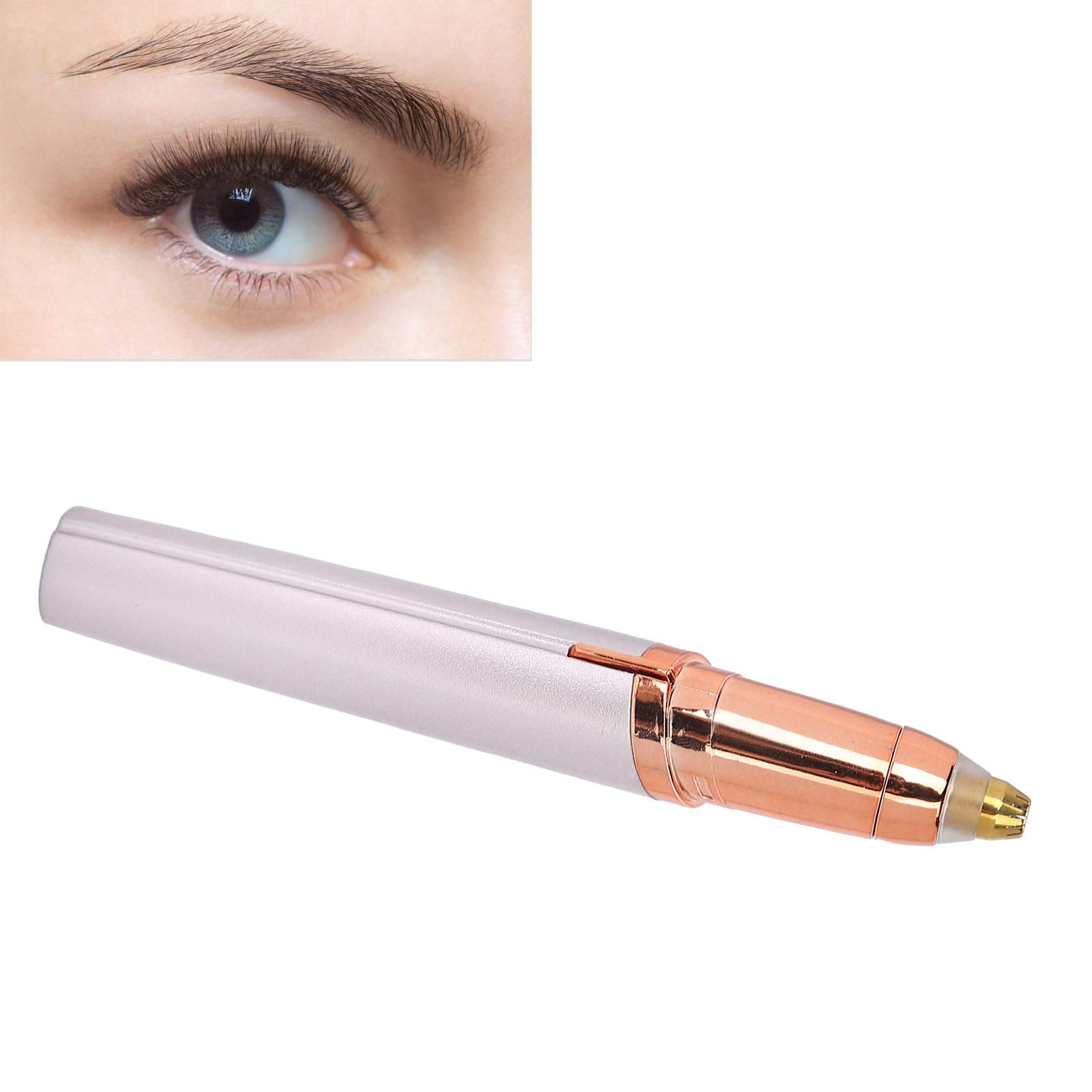 WNSC Electric Eyebrow Trimmer - Portable Eyebrow Shaver for Women & Men, Compact & Rechargeable with Detachable Cutter Head & Hair Brush - Perfect for Home Use, Travel & Grooming Kit
