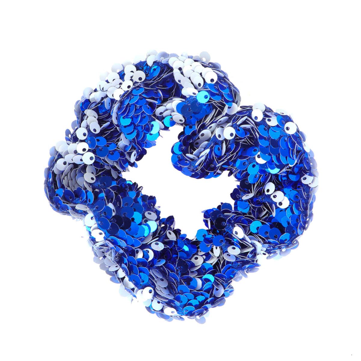 Sparkly Glitter Sequin Hair Scrunchies - Elastic Ponytail Holders & Hair Ties for Women & Girls (Blue) | Perfect for Parties, Weddings, and Everyday Hair Accessories