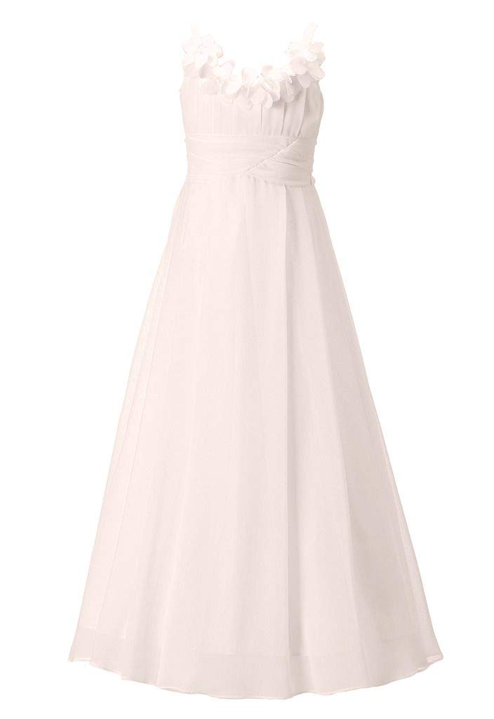 Happy Rose Long Chiffon Flower Girls & Juniors Bridesmaid Dress - Elegant Formal Gown for Weddings, Parties & Special Occasions