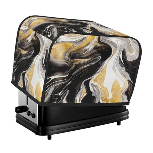 Abstract Black and Gold Swirl Liquid Ink Marble