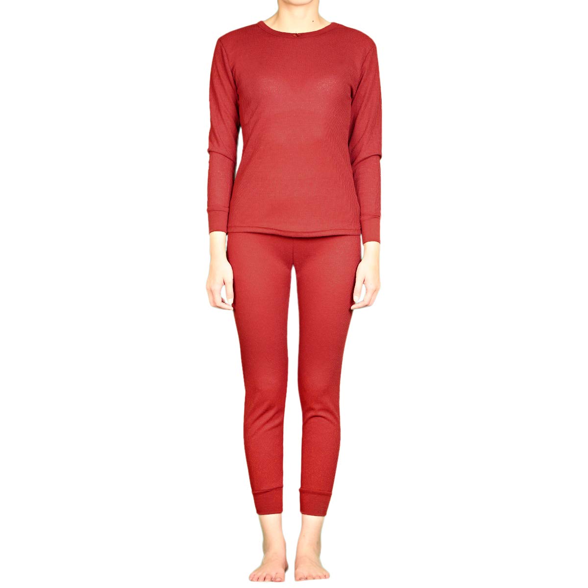 LAVRA Women's Cotton Thermal Underwear Set - Waffle Knit Long Johns Top & Pants for Winter Warmth - Cozy Pajamas for Cold Weather, Sleeping, and Outdoor Activities