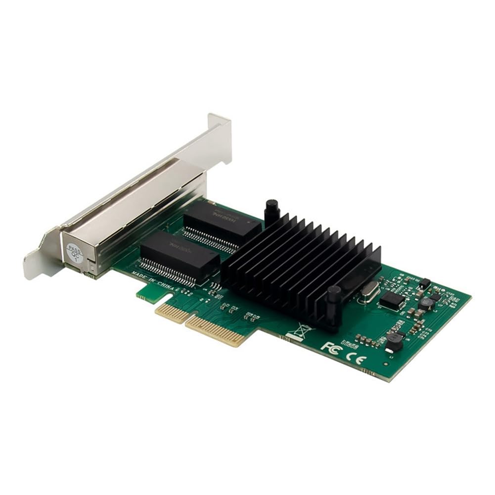 CYBUCH PCI-E Gigabit Network Card - I350-T4 Server Adapter with 4 RJ45 Ports for High-Speed Networking | Ideal for Gaming PCs, Workstations & Data Centers