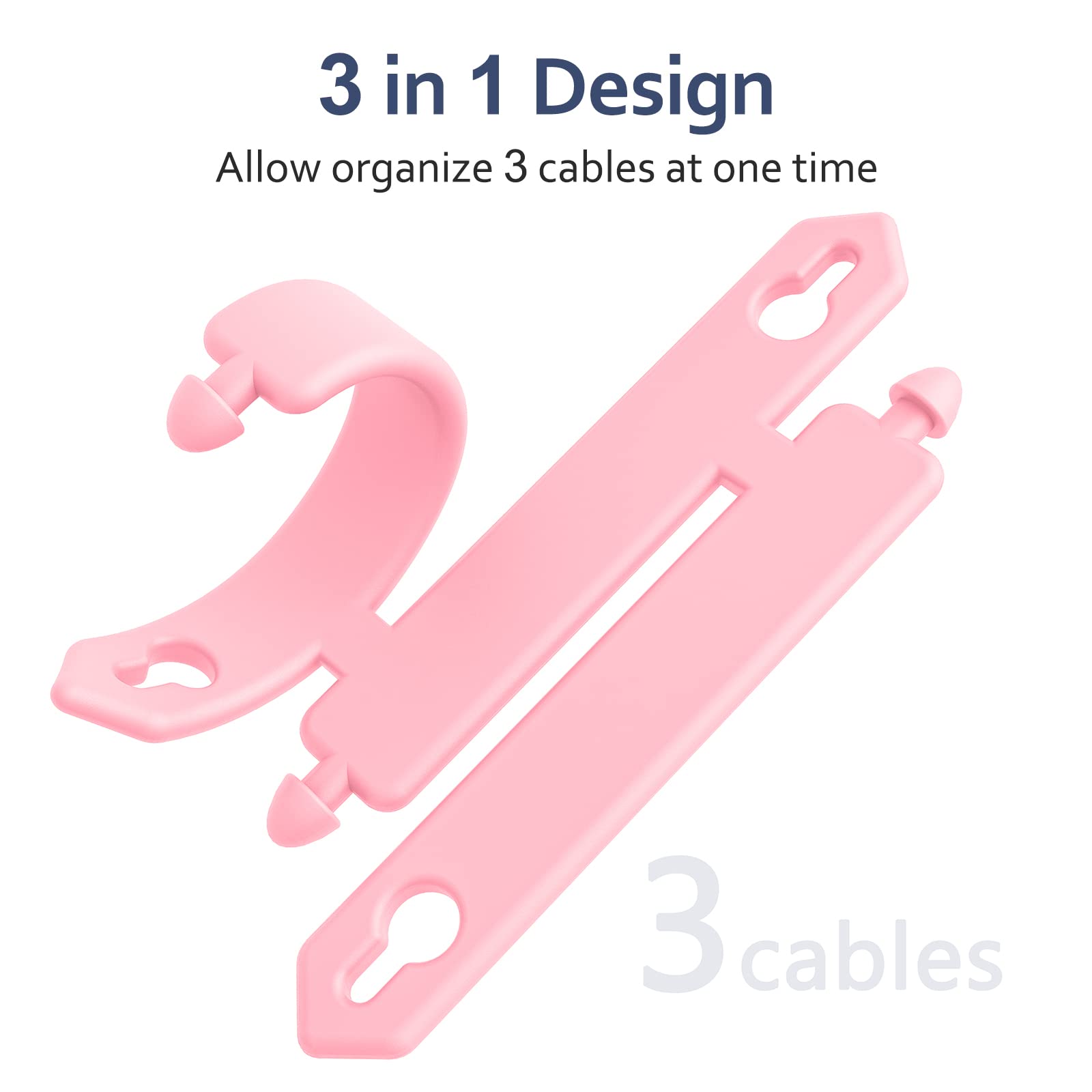 3 Pack Reusable Cable Organizer Straps - Multipurpose Cord Protector for Earbuds, Headphones & Electronics | Tangle-Free Cable Management (Black/Pink/Blue) | Perfect for Travel, Office & Home Organization