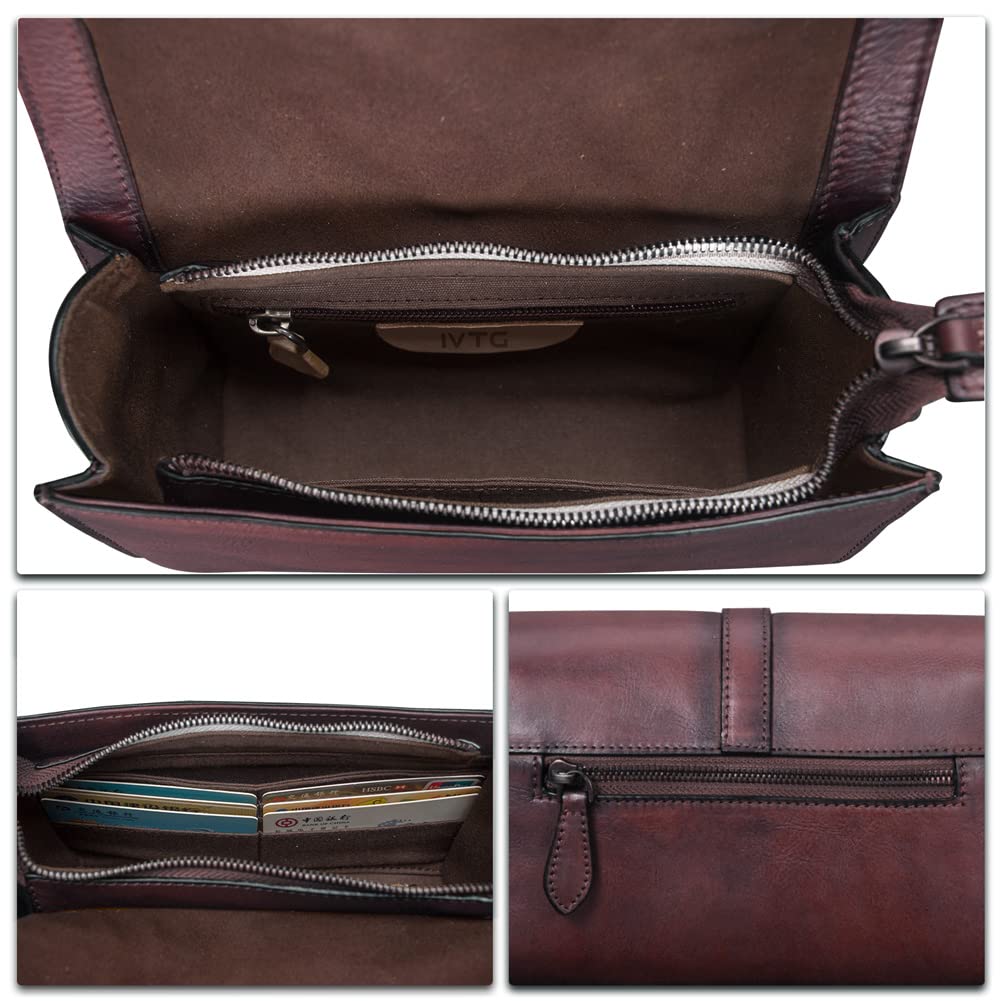 Genuine Leather Small Purses for Women - Vintage Real Leather Shoulder Bag Crossbody Purse Satchel with Adjustable Strap | Perfect for Everyday Use, Travel, and Special Occasions