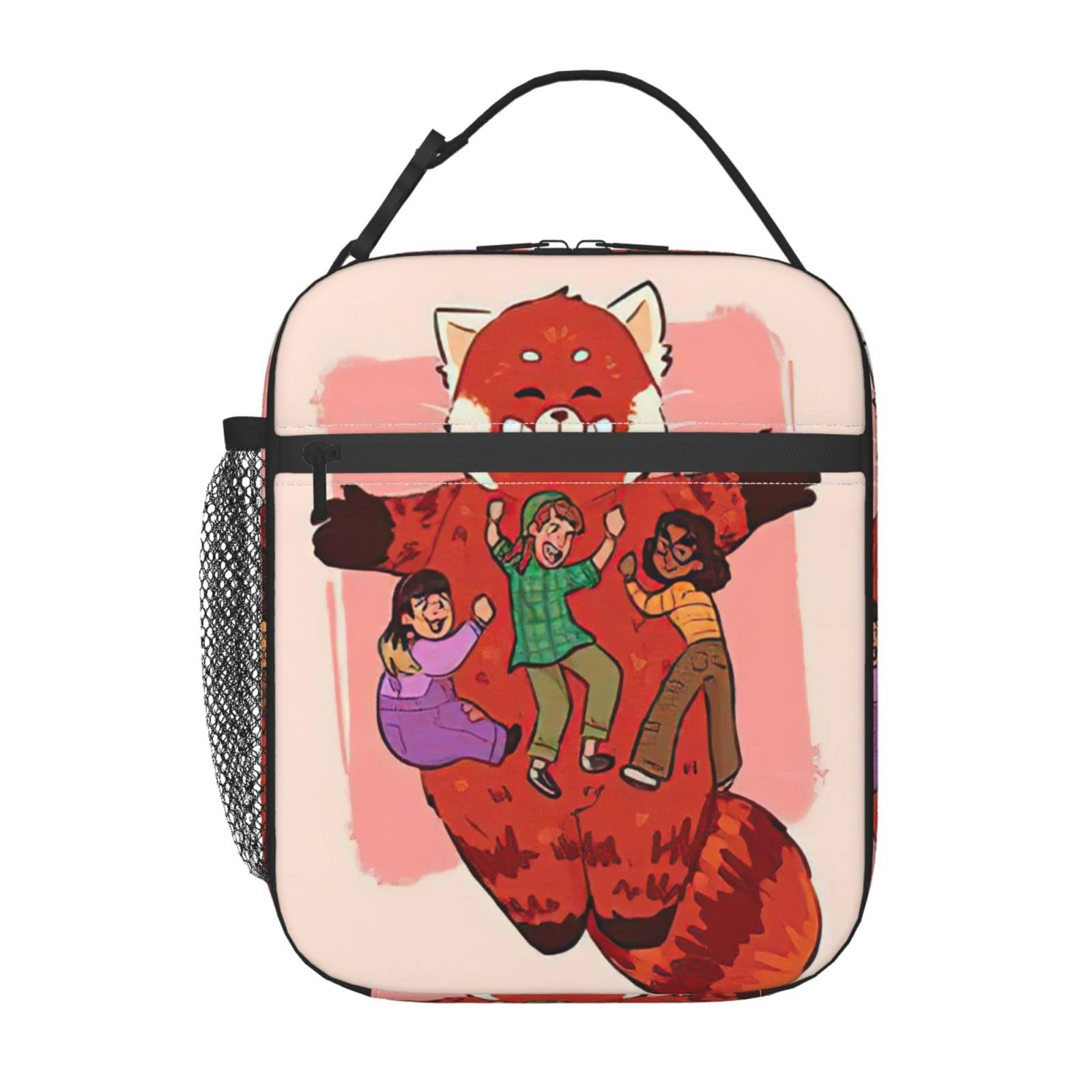 Cute Red Cartoon Insulated Lunch Box - Reusable Waterproof Lunch Bag for Women, Men, Boys & Girls - Portable Meal Prep Cooler Tote for School, Work, Office, Travel & Picnic - Keeps Food Fresh All Day