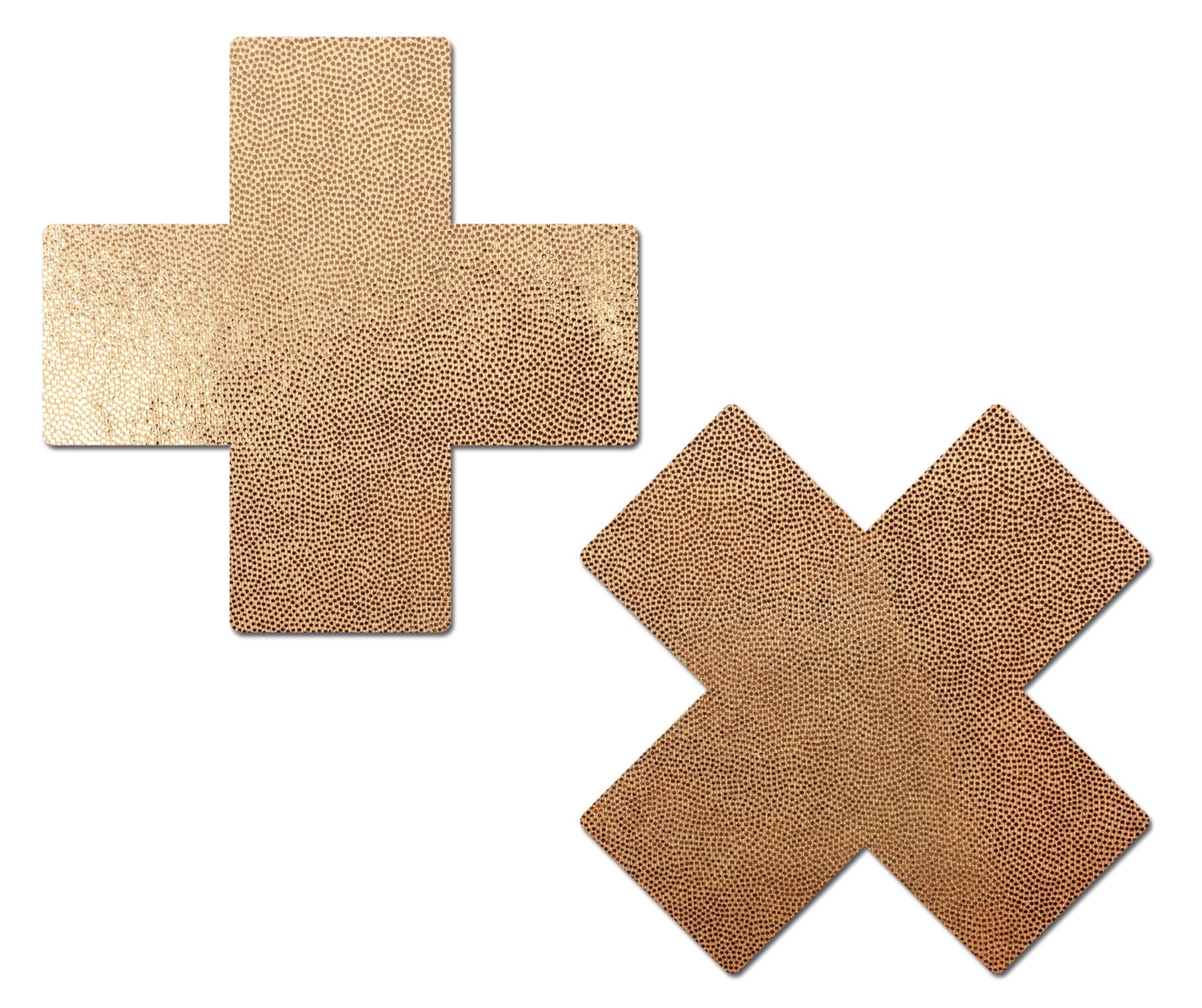 Rose Gold Cross Nipple Pasties - Self Adhesive Stickers for Women, Reusable Fashion Accessories for Bachelorette Party, Burlesque Show & Festival Outfits