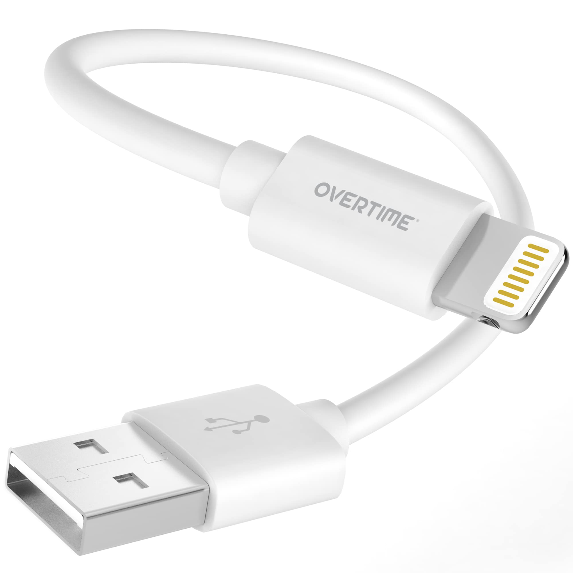 Premium MFI Certified Lightning Cable - Fast Charging USB-A to Lightning Cable (1ft) for iPhone, iPad, iPod - Durable & Portable White Charger Cord - Perfect for Home, Office & Travel Use
