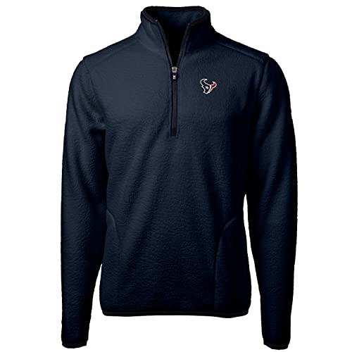 Cutter & Buck Men's NFL Big & Tall Eco-Friendly Sherpa Fleece Quarter-Zip Pullover Jacket - Warm Winter Outerwear for Football Fans & Outdoor Activities