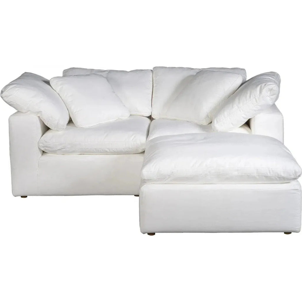 3-Piece Stain Resistant White Nook Modular Sectional Sofa Set - Modern Living Room Furniture for Small Spaces & Apartments