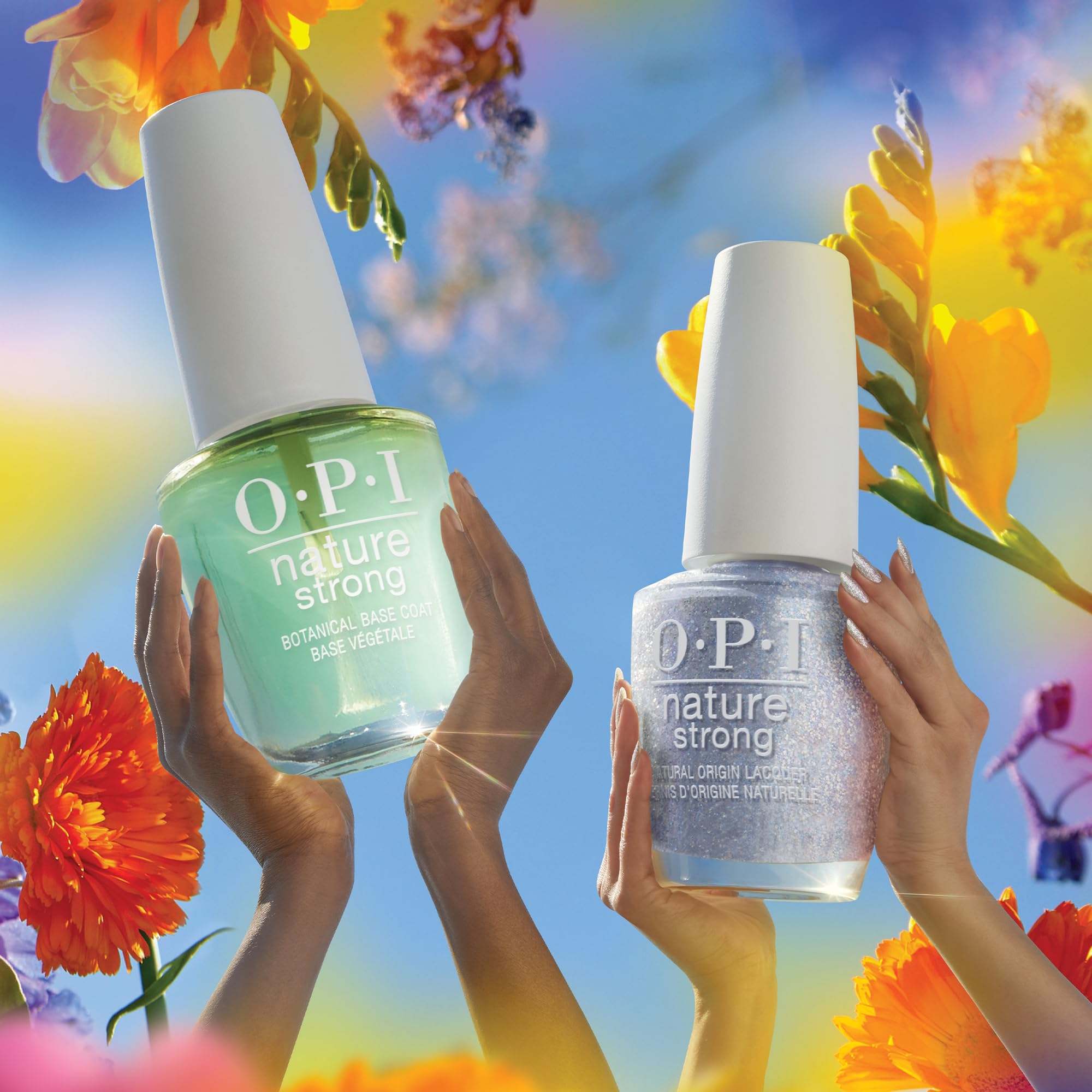 OPI Nature Strong Natural Origin Nail Polish - Clear Gel-Like Vegan Base & Top Coat | Plant-Based, Cruelty-Free, Eco-Friendly Formula | Perfect for Manicures, Pedicures & At-Home Nail Care