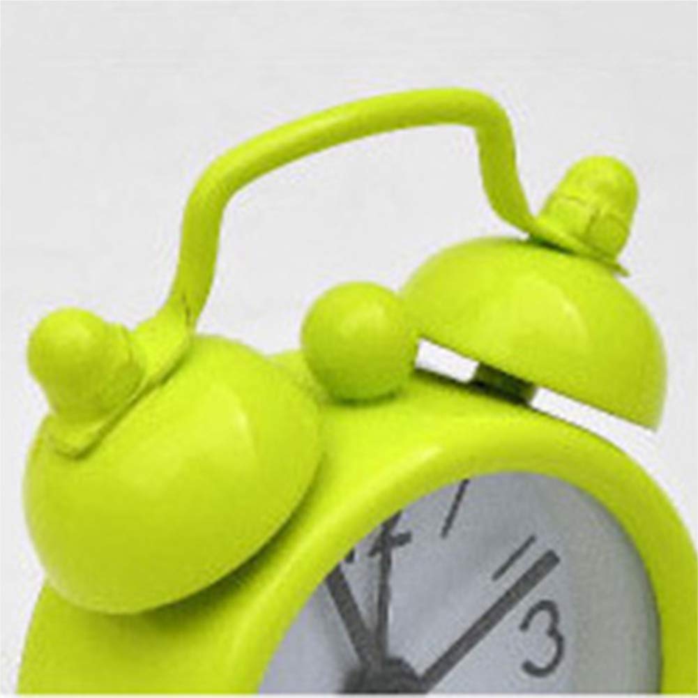 Vintage Alarm Clock with Double Bell - Portable Mini Cartoon Digital Clock for Bedroom, Office & Home Decor - Retro Round Tabletop Clock for Kids & Adults