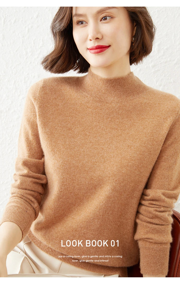 Warm Long Sleeve Pullover Sweater for Women - Cozy Knitwear for Fall & Winter - Perfect for Casual Outfits and Layering