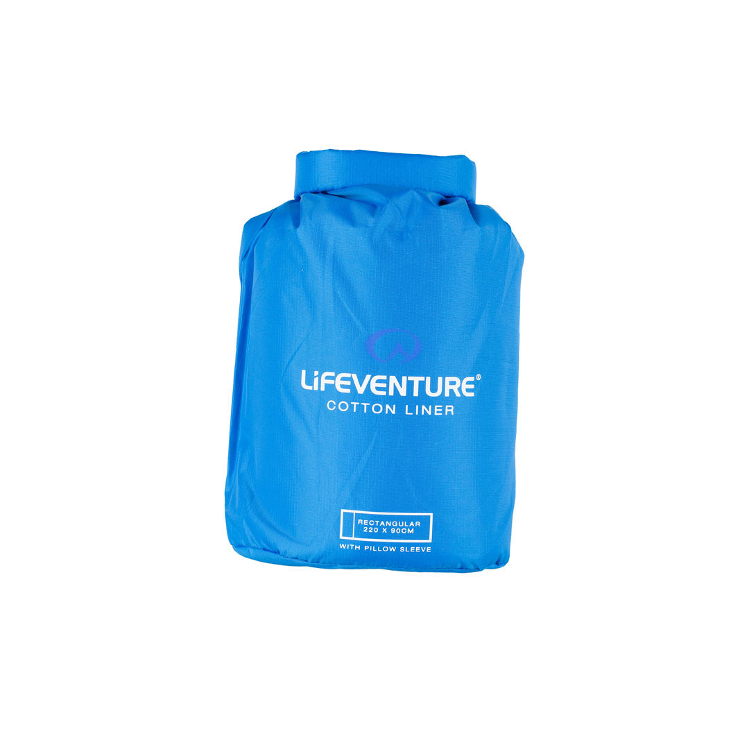 Lifeventure Cotton Sleeping Bag Liner - Breathable Rectangular Travel Sleeping Bag for Camping, Hiking & Backpacking
