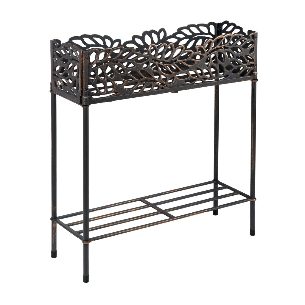 Outdoor Flower Box Stand - Rustproof Metal Planter Holder for Balcony, Garden, Patio | Perfect for Hanging Plants, Herbs, and Succulents | Indoor & Outdoor Use