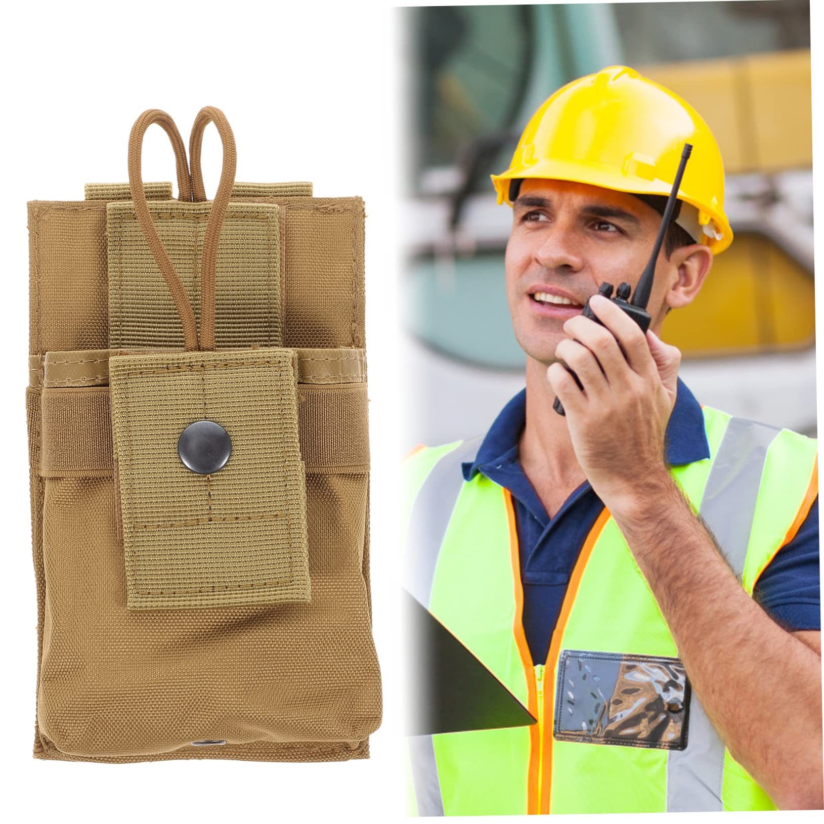 KONTONTY Nylon Walkie Talkie Holder Bag - Compact Radio Pouch for Security, Outdoor & Emergency Use - Easy Access for Police, Hiking & Construction Workers