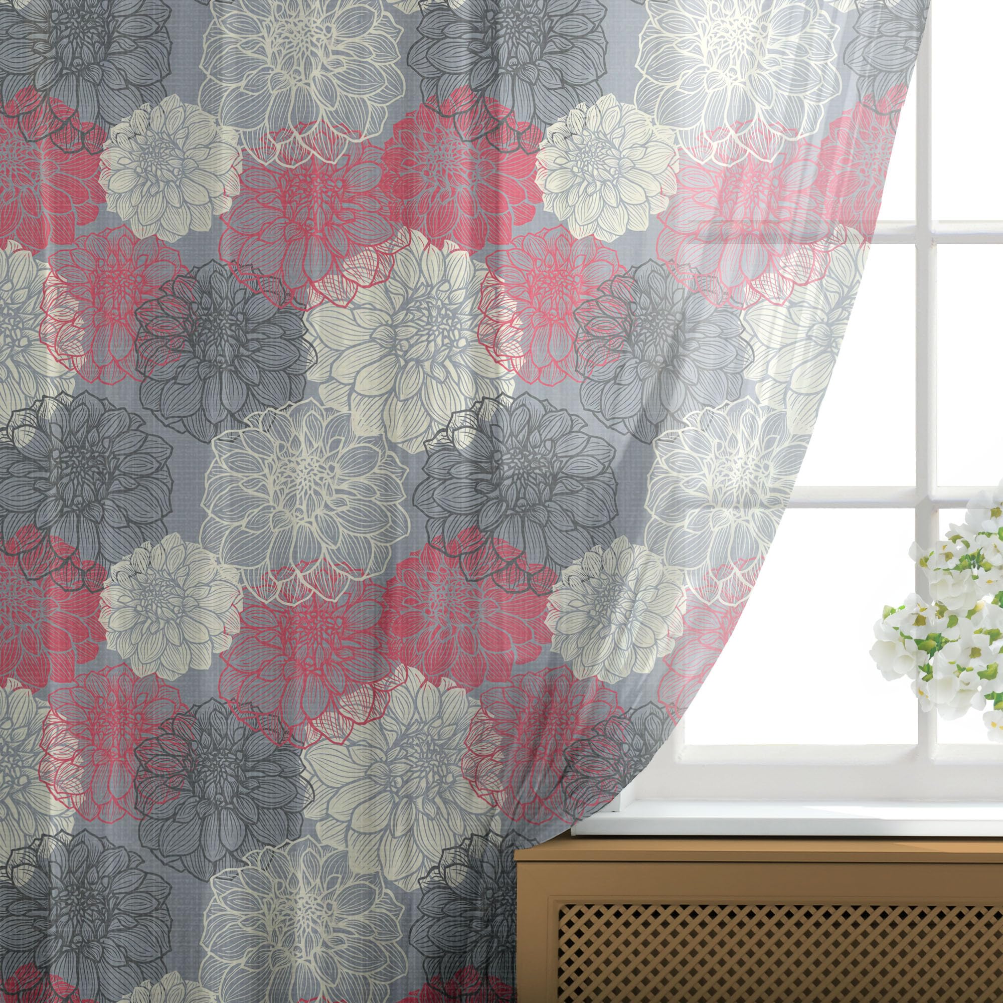 Ambesonne Floral Tulle Curtains for Wedding & Party Decor - 108