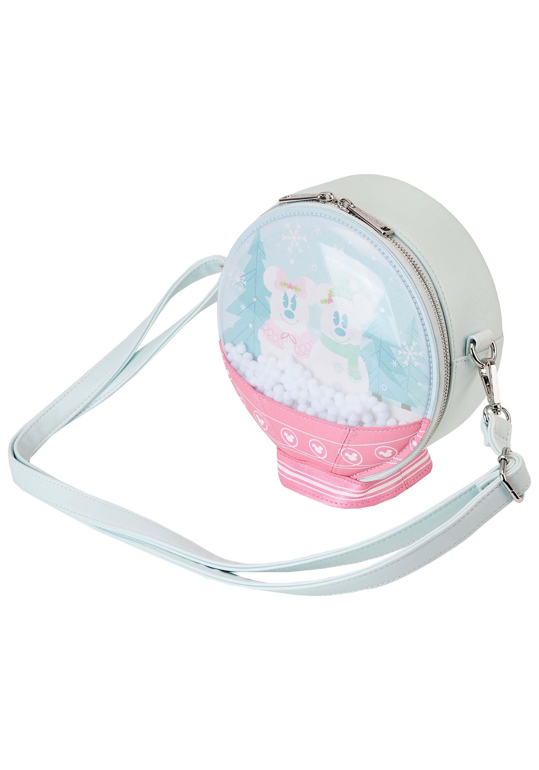 Loungefly Disney Mickey and Friends Winter Snowglobe Crossbody Bag - Cute Mini Backpack Purse for Women & Girls - Perfect for Holidays, Christmas Gifts, and Disney Park Visits