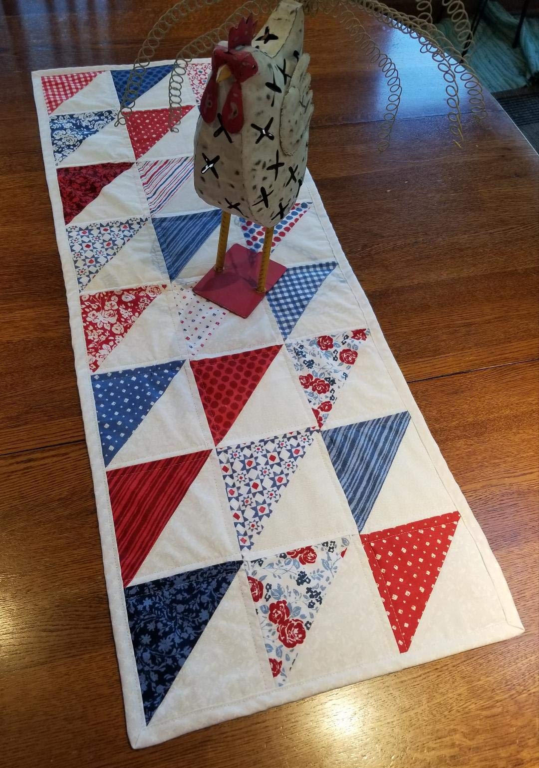 Quilted Patriotic Table Runner - Red White Blue USA Flag Themed Table Topper for 4th of July, Independence Day, Memorial Day, Veterans Day & Labor Day - Perfect for Patriotic Home Decor, Outdoor BBQ, Picnic, Holiday Dining & Seasonal Celebrations - Ideal for Fireworks Parties, Family Gatherings & Festive Table Settings - Great for Patriotic Events, American-Themed Parties & Seasonal Home Decor - Perfect for Fireworks Viewing, Backyard Cookouts, and National Holiday Decorations