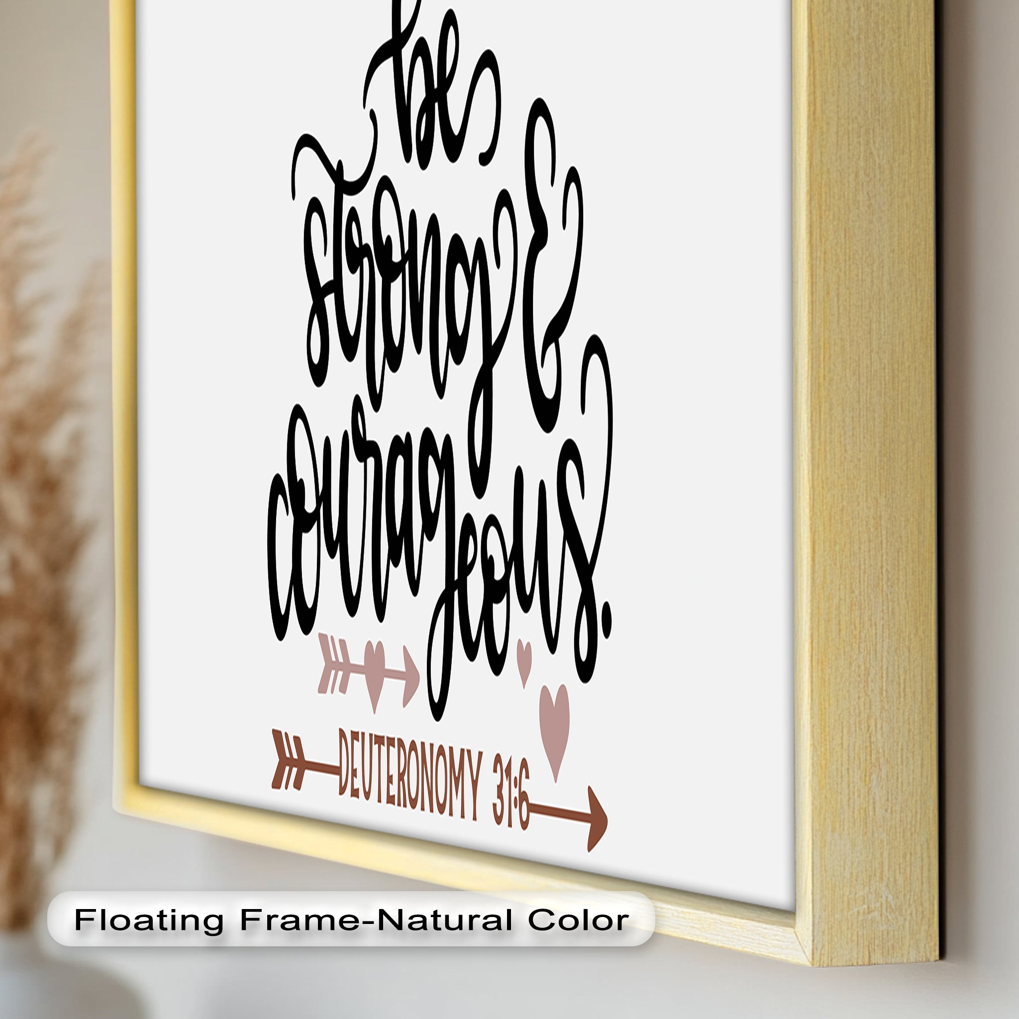 Be Strong & Courageous - Deuteronomy 31:6 Bible Verse Oil Painting - Inspirational Christian Wall Art for Home, Church & Office Decor