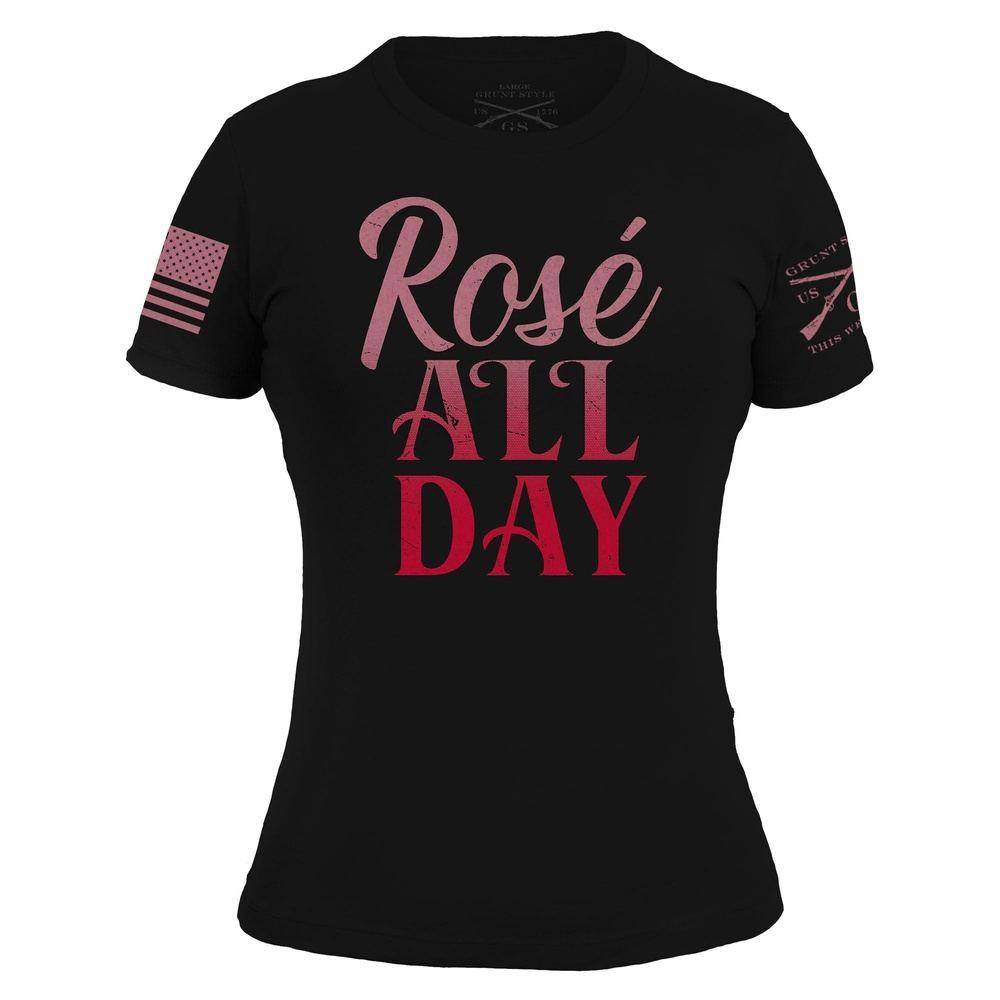 Women's Slim Fit Rosé All Day T-Shirt - Black | Casual Wear, Lounge & Everyday Outfits