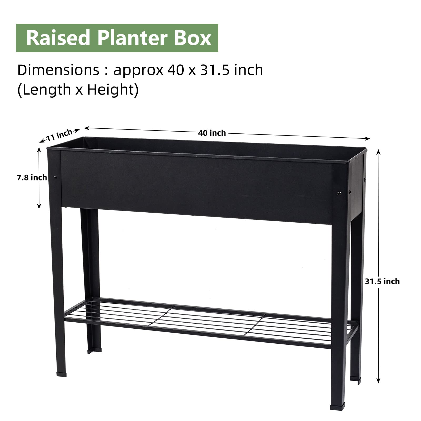 Metal Raised Garden Bed - Large Elevated Planter Box for Vegetables, Flowers & Herbs | Outdoor Patio Gardening Solution