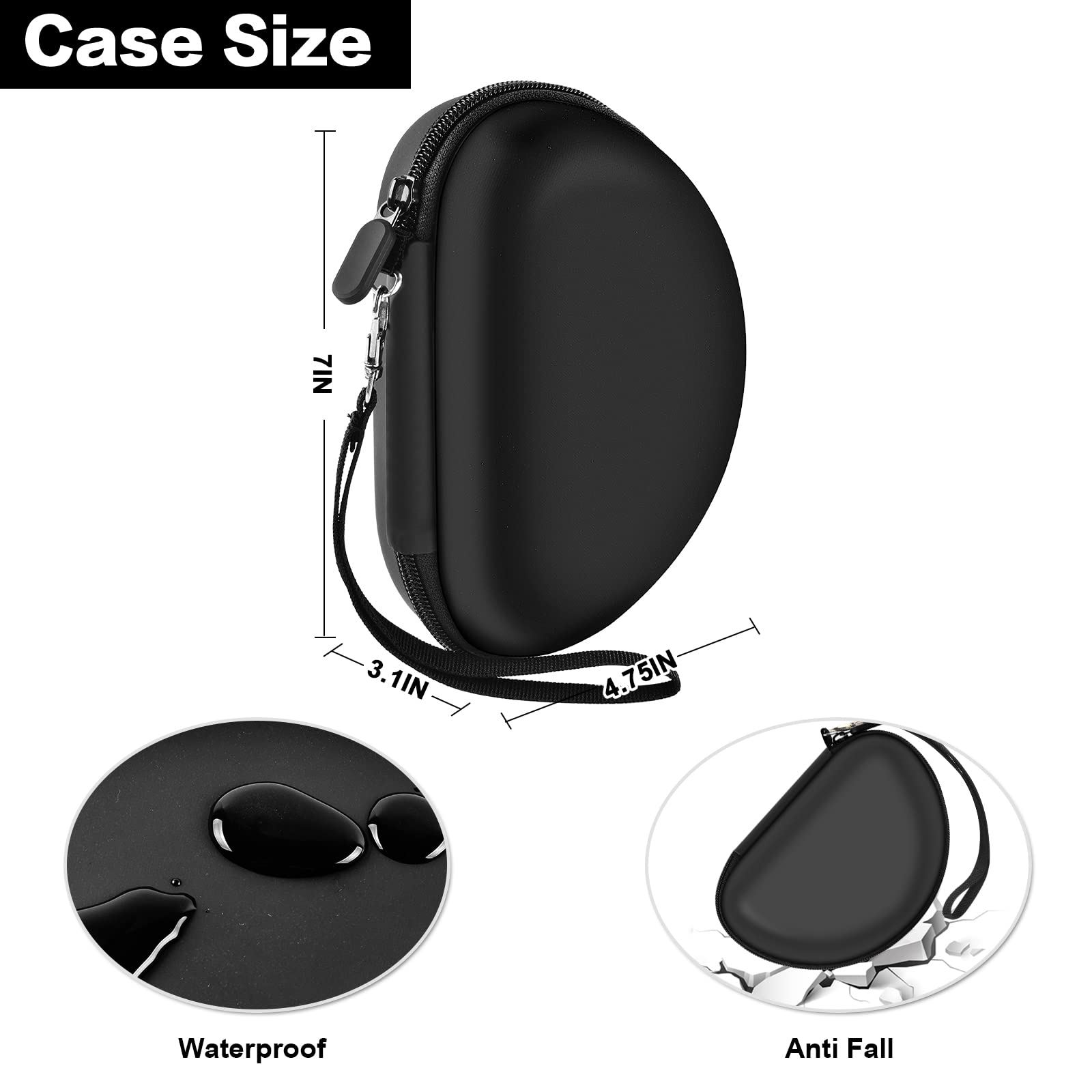 Beats Headphones Hard Travel Case - Compatible with Solo 4, Studio Pro, Solo3, Studio3, Solo2 & Solo Pro - Protective Storage Box with Mesh Pocket for Bluetooth Headphones (Black+Red Interior) - Perfect for Travel, Gym & Daily Storage