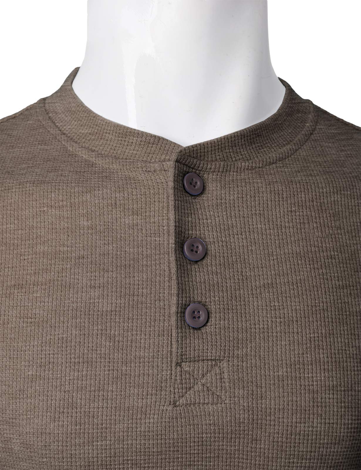 H2H Men's Casual Slim Fit Henley Cotton Shirts Long Sleeve Lightweight Waffle Fabric - Breathable Comfort for Everyday Wear, Work & Outdoor Activities