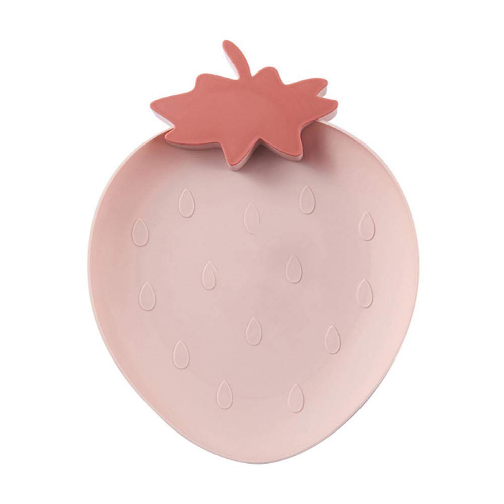 ASHDelk Strawberry-Shaped Plastic Snack Tray - Cute Dessert, Fruit, Candy & Biscuit Serving Plate for Home, Parties & Picnics | Durable Household Dish for Lazy Snacking & Entertaining