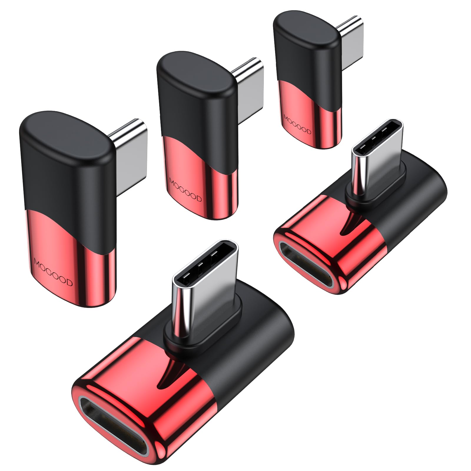 5-Pack MOGOOD Right Angle USB C Extender Adapter - 90 Degree USB Type C Thunderbolt 3/4 Extension for MacBook Pro, iPad Pro, Steam Deck, Nintendo Switch, Tablets & Phones - Perfect for Gaming, Charging & Data Transfer