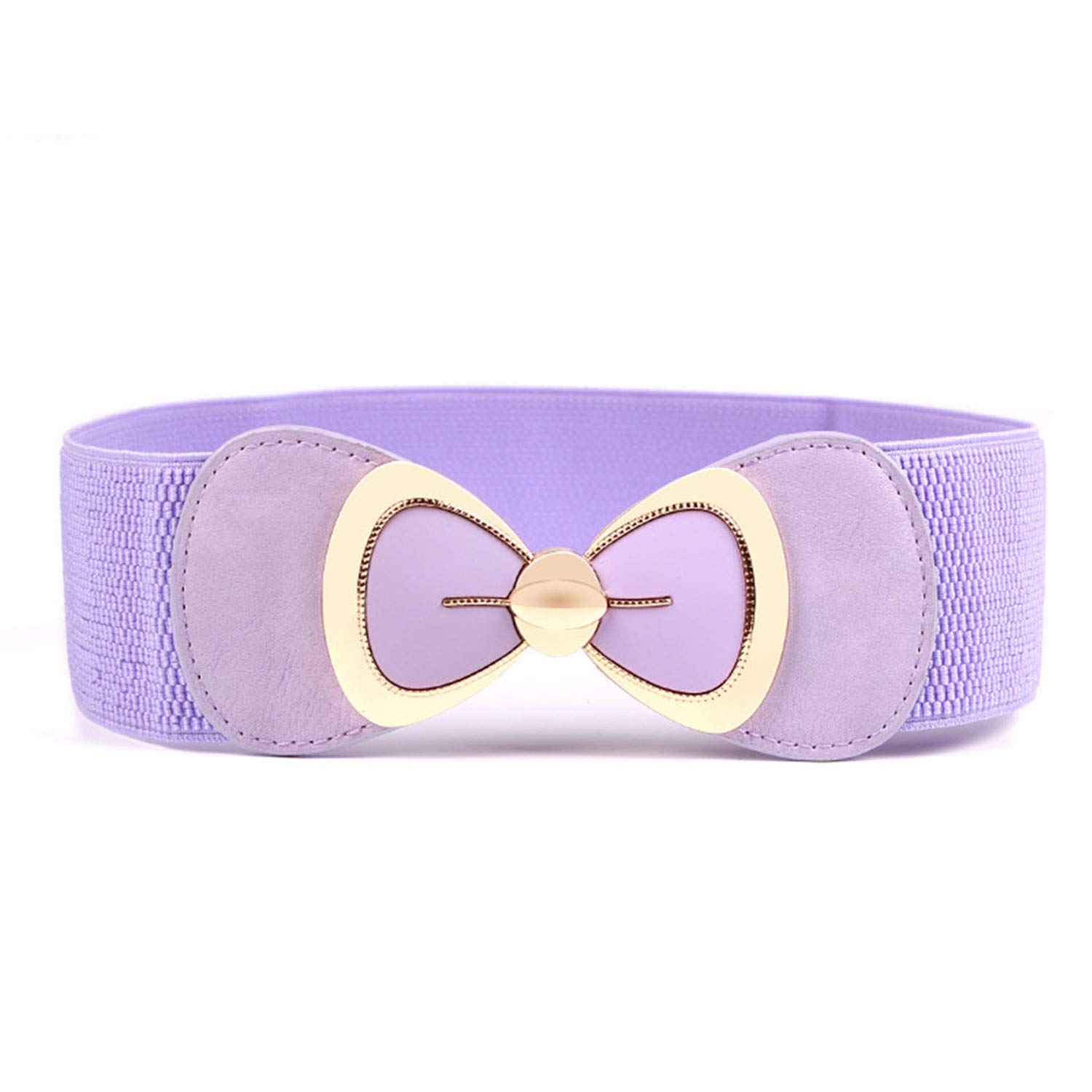 Andongnywell Women's Elegant PU Bowknot Stretch Wide Belt - Vintage Waist Belt for Dresses, Skirts & Formal Wear - Adjustable Decorative Waistband for Women's Fashion Accessories