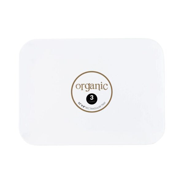 Premium 8x11 Inch Organic White Ceramic Serving Platter Set - 3 Pack for Elegant Dinner Parties, Buffets & Holiday Entertaining