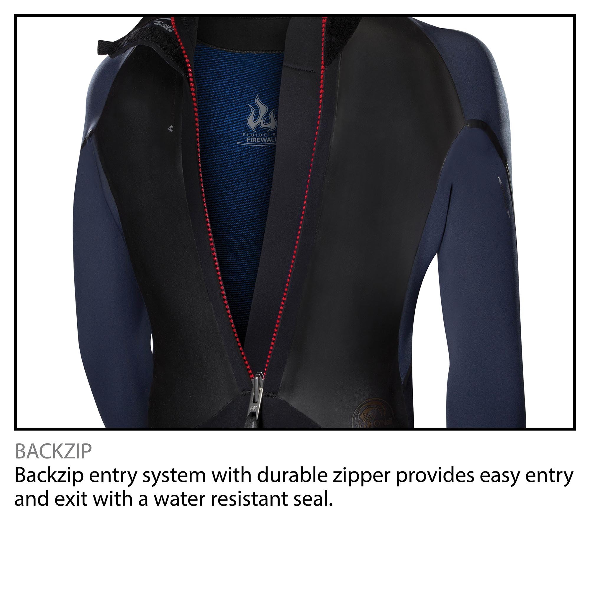 O'Neill Men's Heat 3/2mm Back Zip Full Wetsuit for Surfing, Diving & Water Sports - Thermal Neoprene Suit with Stretch Panels