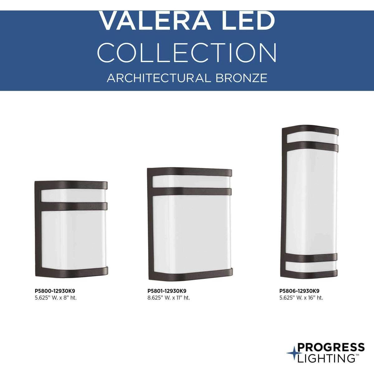 Progress Lighting Valera LED 1-Light Modern Outdoor Wall Lantern - Matte White Acrylic Shade, Architectural Bronze Finish - Perfect for Porch, Patio, Garden & Entryway Lighting