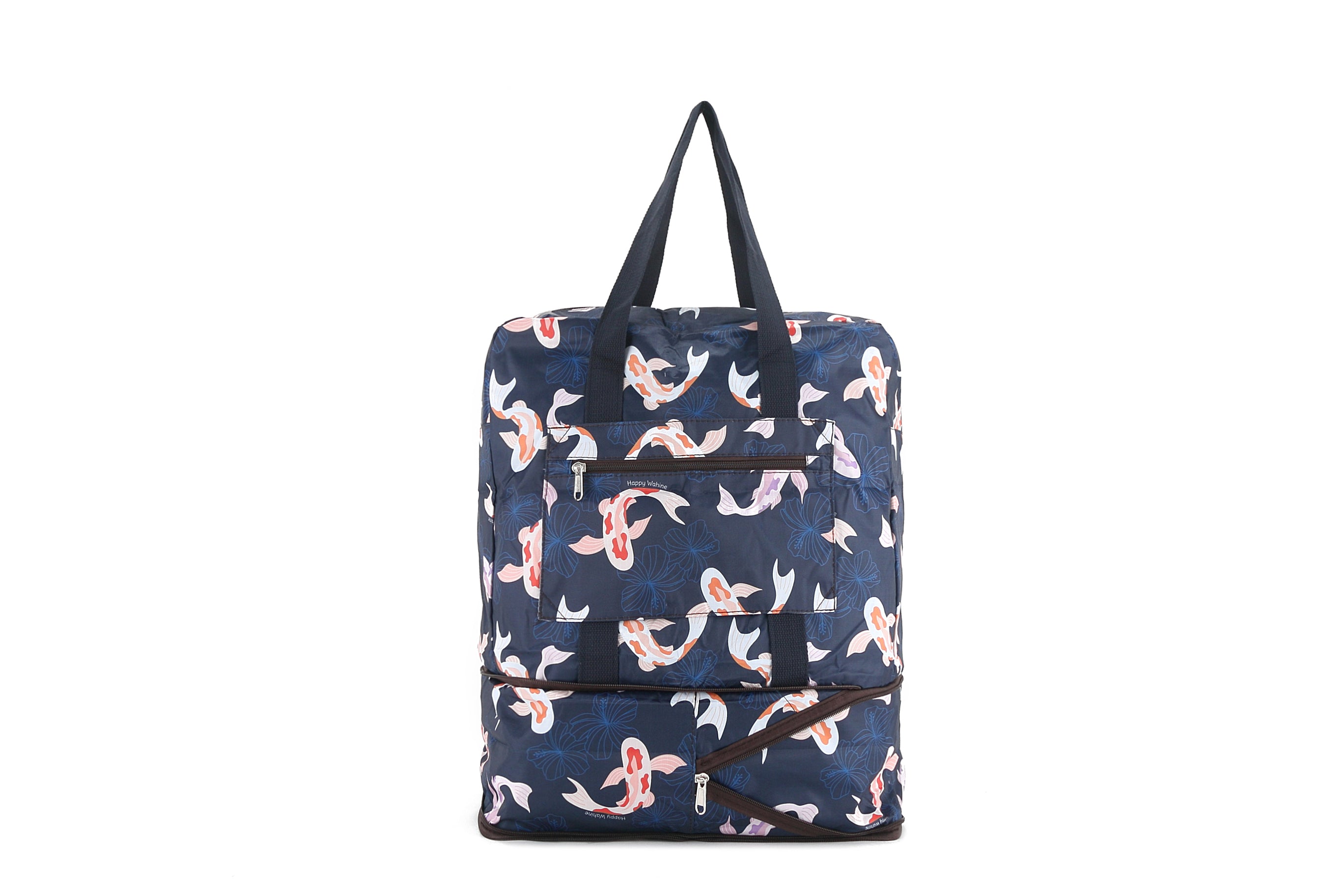 Sophie Koi Navy Foldable Duffle Bag - Lightweight Travel Duffel for Gym, Weekend Trips & Outdoor Adventures