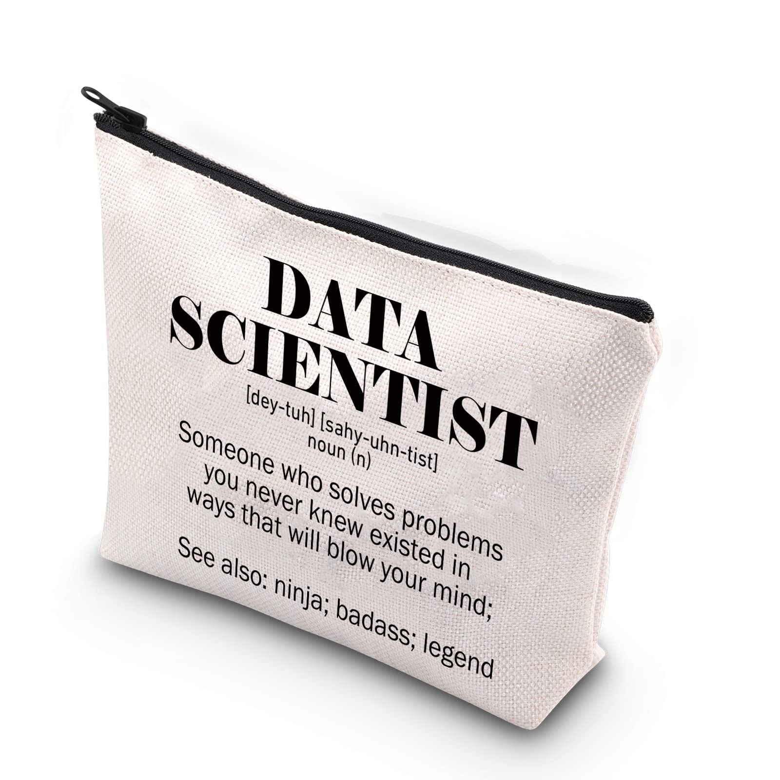 Funny Data Scientist Gift - Thank You Present for Data Analysts & Programmers - Zipper Pouch Makeup Bag for Tech Geeks (Great for Office, Travel & Daily Use)